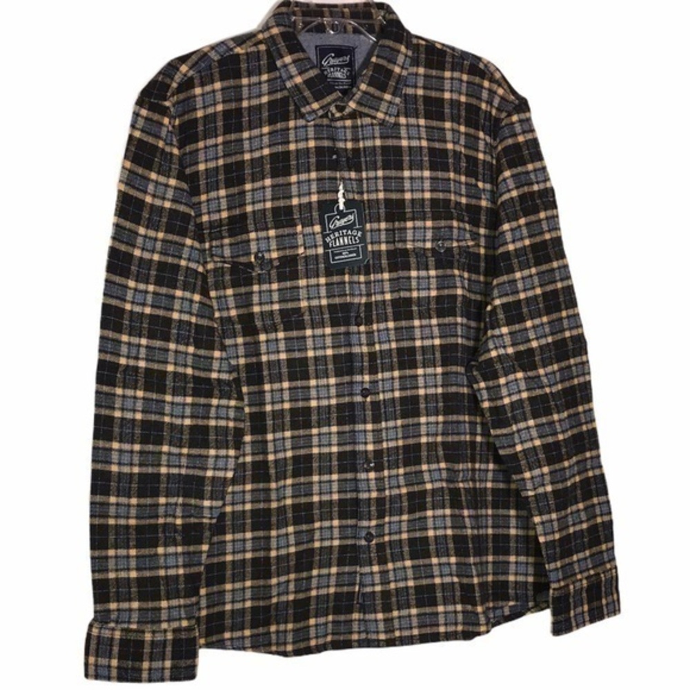 Grayers Heritage Flannel -Blue, Gray, and Gold